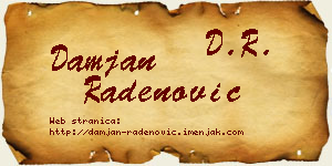 Damjan Radenović vizit kartica
